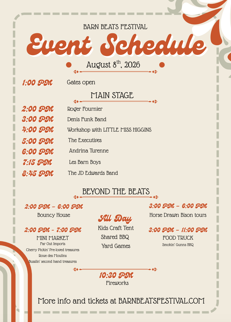 Barn Beats Schedule
